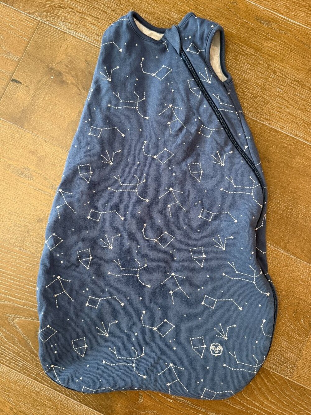 4 Season Classic Baby Sleeping Bag, Merino Wool & Organic Cotton, Night Sky 0-6m